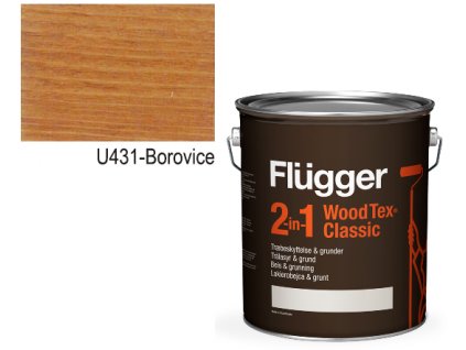 Flügger Wood Tex - Classic 2v1 (predtým Flügger 2v1 Classic) - lazúrovacia lak- 4,9l odtieň U-431 Borovica  + darček podľa vlastného výberu