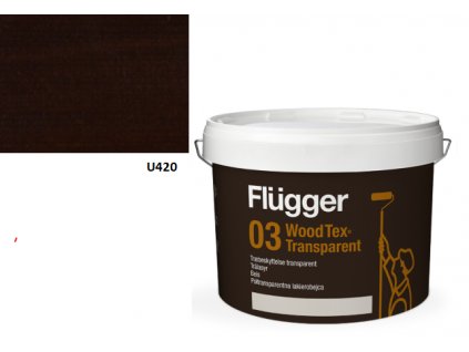 Flügger Wood Tex Aqua 03 Transparent (predtým 95 Aqua) -lazurovací lak - 3l odtieň U-420 tmavá červeň  + darček k objednávke nad 40€