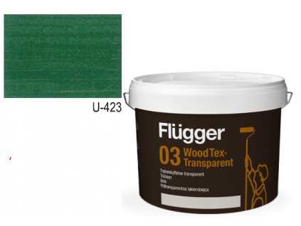 Flügger Wood Tex Aqua 03 Transparent (predtým 95 Aqua) -lazurovací lak - 3l odtieň U-423 zeleň  + darček k objednávke nad 40€