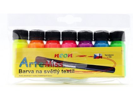Sada textilných farieb na svetlý textil - neónové odtiene