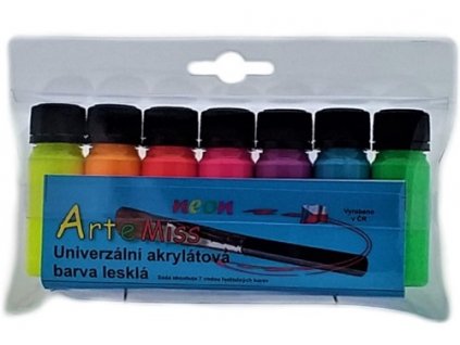 Sada akrylových farieb neón