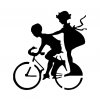 Deti na bicykli plastová šablóna