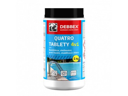 Cranit Quatro tablety – dezinfekcia, proti riasam, vločkovanie, stabilizácia (Farba modrastá, Balenie 1 kg, Typ obalu dóza)