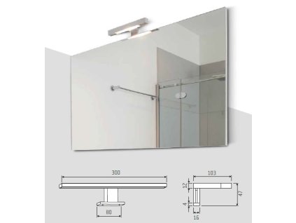 Zrcadlo s předsazeným světlem 900x700 (Barva Teplá bílá)