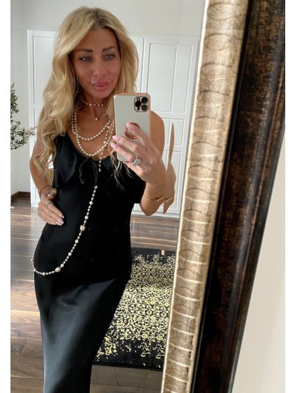 ŠATY SLIP MIDI BLACK