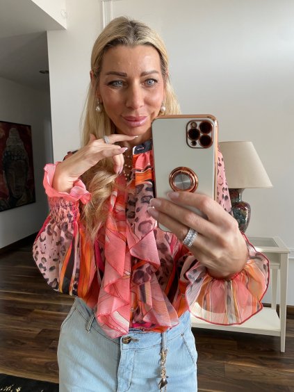 BLÚZKA LEO - KORAL PRINT