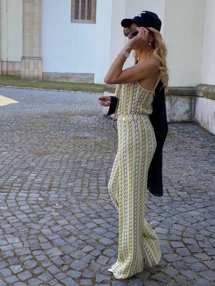 PALAZZO KNITTED PANTS MULTICOLOR