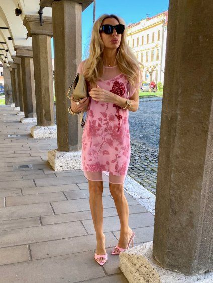 PINK SATEN DRESS