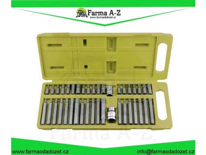 Hroty IMBUS-TORX-XZN, sada 40ks, pro ráčny 3/8", 1/2", CrV