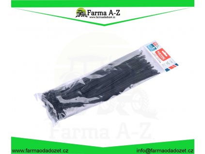 Pásky stahovací černé, rozpojitelné, 400x7,2mm, 100ks, nylon PA66