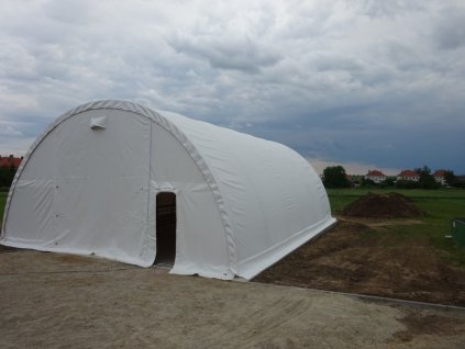 Plachtová hala 9,15 x 12 x 4,5 - 750g/m2 + naviják - BÍLÁ