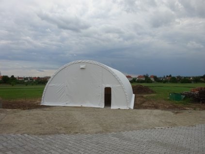 Plachtová hala 9,15 x 12 x 4,5 - 900g/m2 + naviják - BÍLÁ