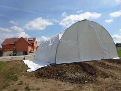 Plachtová hala 9,15 x 16 x 4,5 - 900g/m2 + naviják BÍLÁ