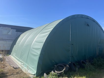 Plachtová hala 9,15 x 26 x 4,5 - 750g/m2 + naviják ZELENÁ