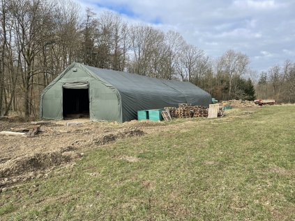 Plachtová hala 205616DP 6,1m x 17m x 4,88m - 900g PVC ZELENÁ - dvojitá konstrukce