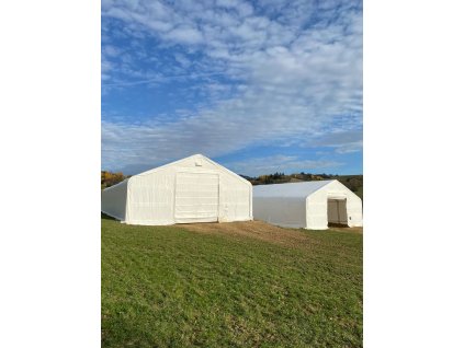 Plachtová hala - 10m x 18,3m x 6,1m - BÍLÁ