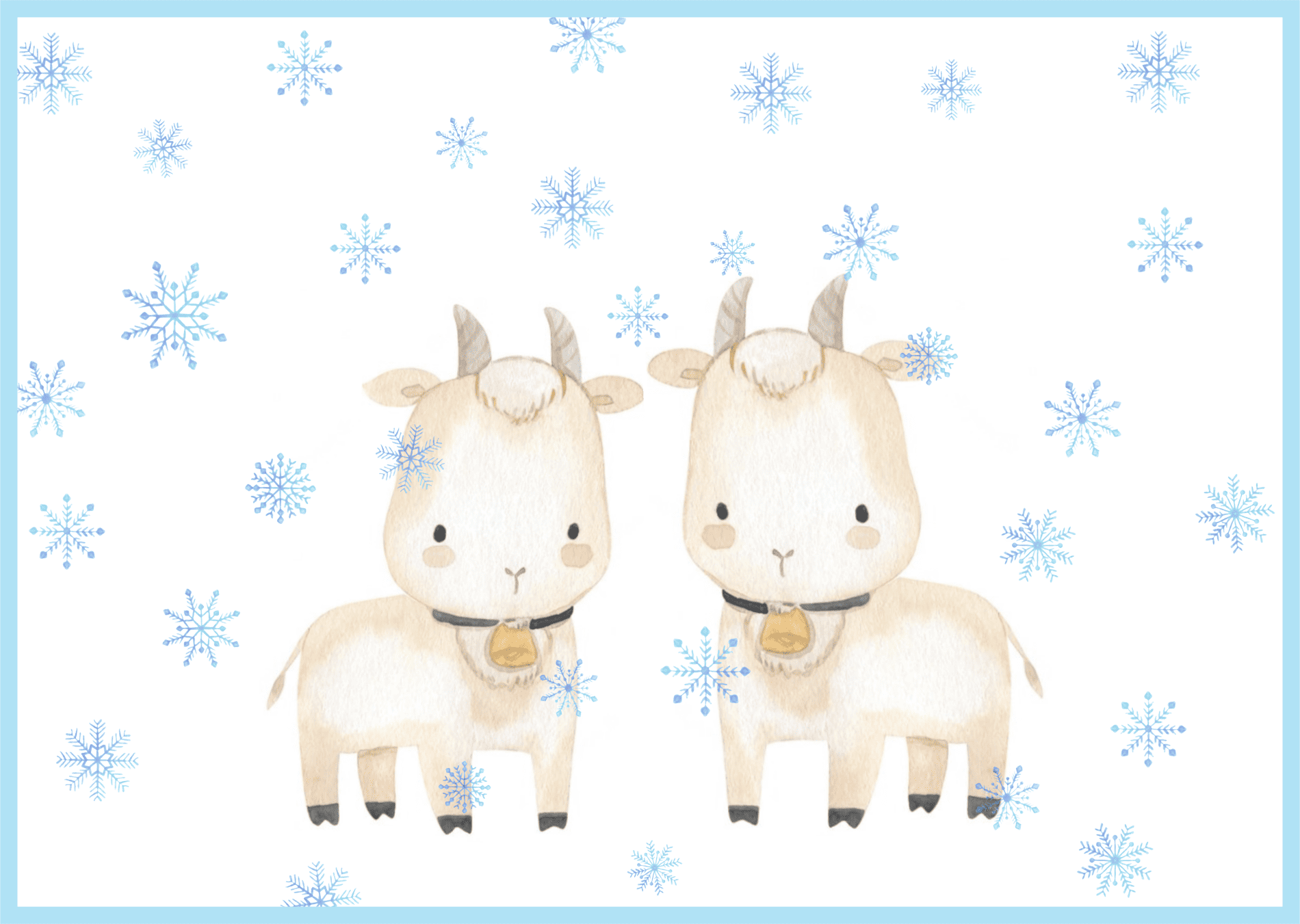 Kůzlátka a první sníh