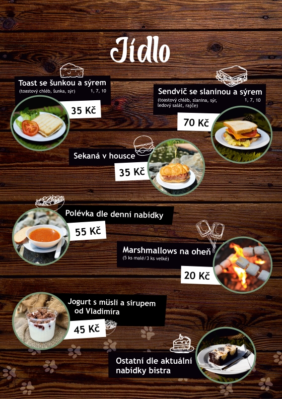 Jídelní a nápojový lístek – Farmapark u Toma