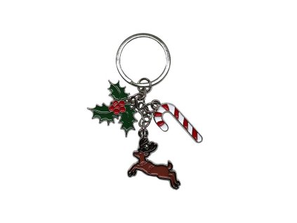 Přívěsek Vánoční cesmína, sob, cukrová hůl