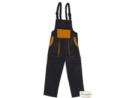 Kalhoty s laclem /zahradníky/ pánské, černo/oranžové
