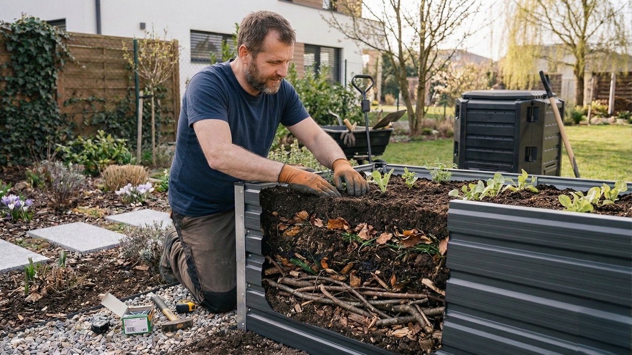 Víkendový projekt Farmára Majstra: Vyvýšený záhon a kompostér ako dokonalý pár
