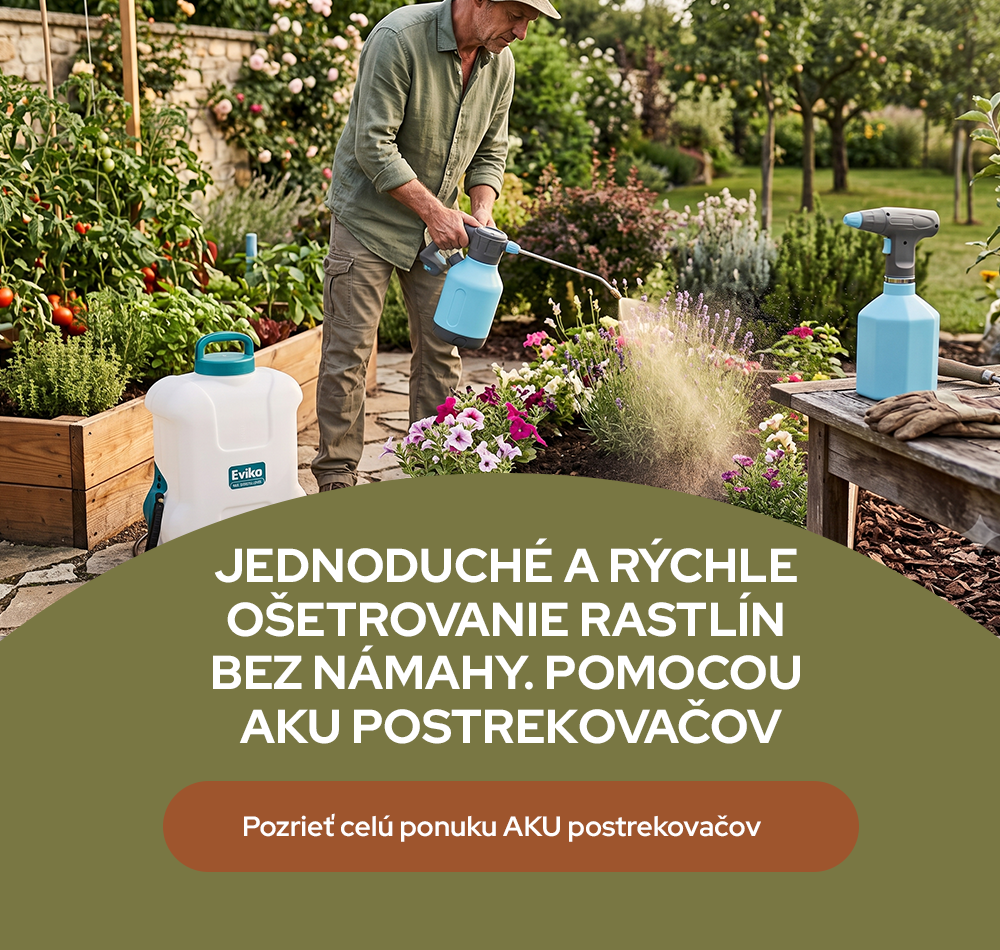 Akumulátorové postrekovače Farmár&Majster – pohodlné postrekovanie záhrady, sadov, viníc a skleníkov.