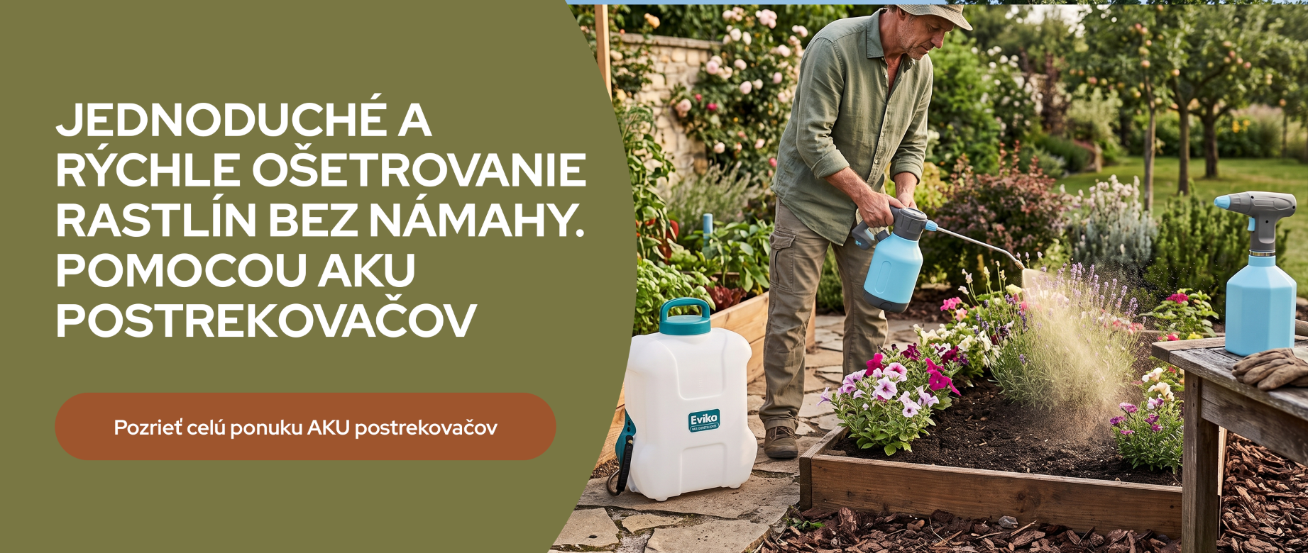 Akumulátorové postrekovače Farmár&Majster – pohodlné postrekovanie záhrady, sadov, viníc a skleníkov.