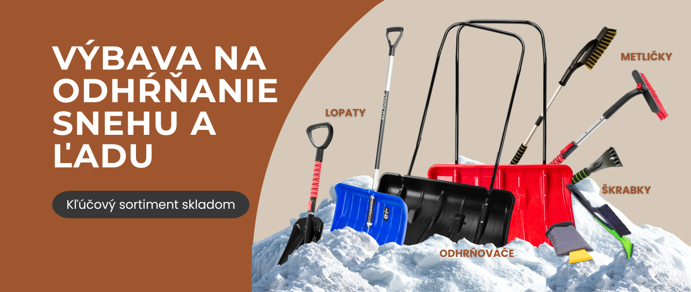 Zimná údržba -škrabky, lopaty na sneh, odhrňovače, metličky