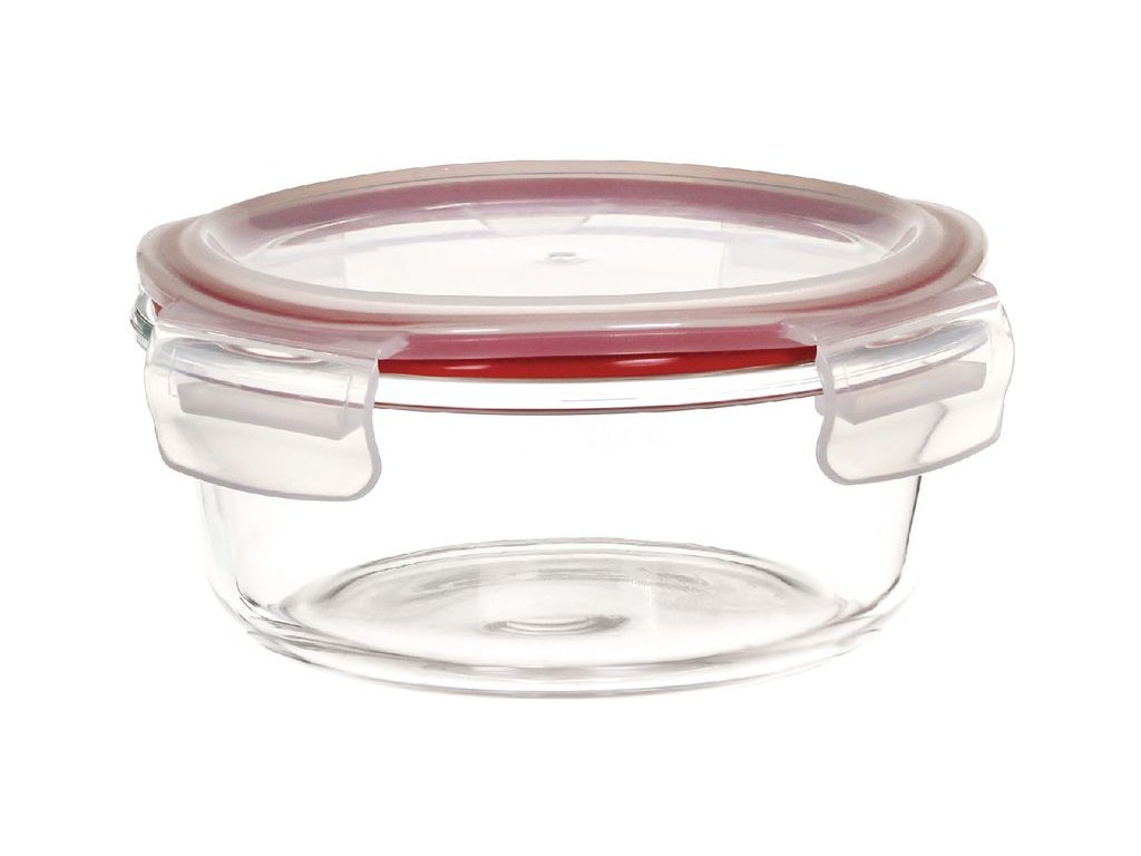 Dóza MagicHome, okrúhla, 650 ml, s vekom, Clip, sklenená