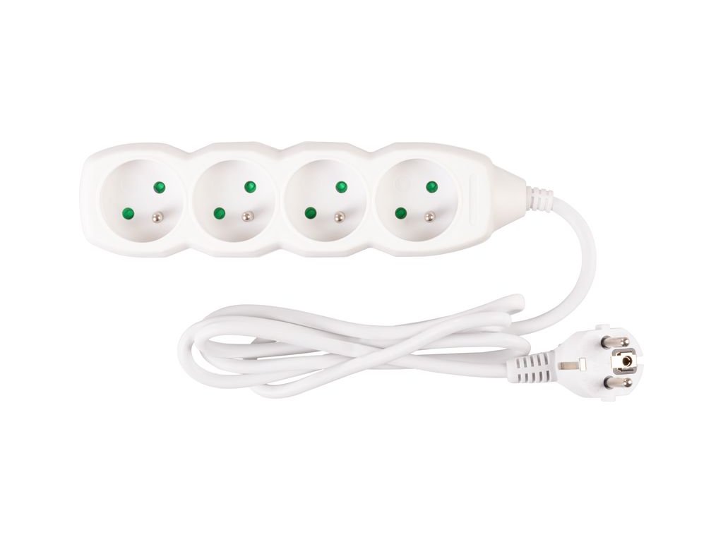 Kábel DG-F804B L-1.5 m, predlžovací, biely, 4x zásuvka, new edition