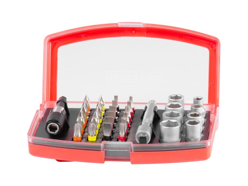 Sada bitov Strend Pro EVE-12091 • 34 dielna, L-25 mm, S2, CrV + držiak bitov