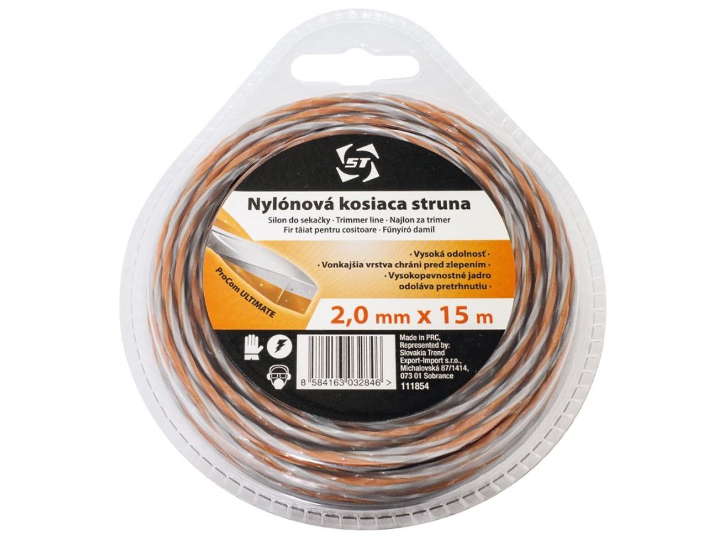 Silon na kosenie ProCom Ultimate 2,0 mm, L-15 m, hranatá špirála
