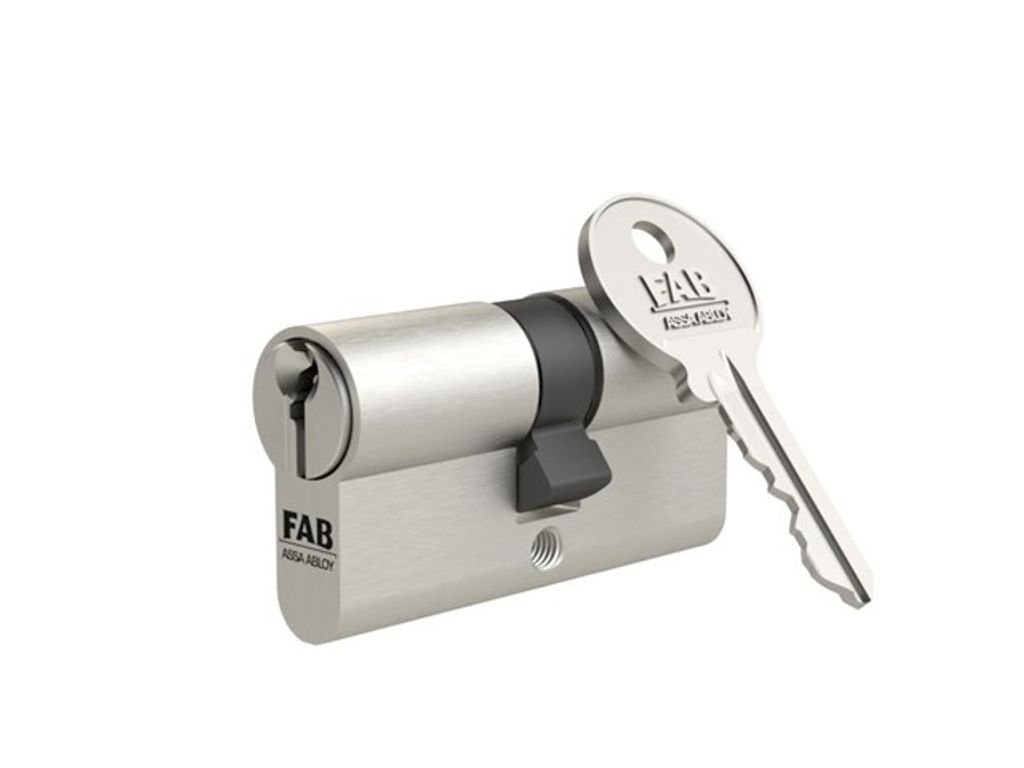 Vložka cylindrická FAB 1.00*/DNm 30+50, 3 kľúče, stavebná, saténový nikel