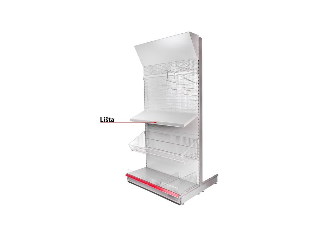 Lišta Racks H29 na cenovky, 950 mm, transparentná *M*