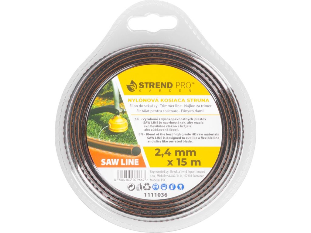 Silon na kosenie Strend Pro Premium SawLine 2,4 mm, L-15 m, zúbkovaný