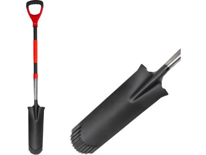 Rýľ Strend Pro Premium RedShark, úzky, drenážny, so sklolaminátovou násadou D 1280 mm, záruka 10 r.