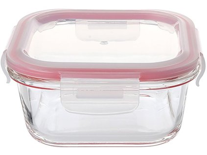 Dóza MagicHome, štvorcová, 520 ml, s vekom, Clip, sklenená