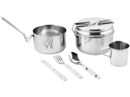 Set Strend Pro Grill, kempingová jedálenská súprava, nerez 13/15 cm