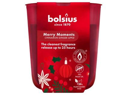 Sviečka Bolsius True Glow, 80x73 mm, jablko/škorica, v skle