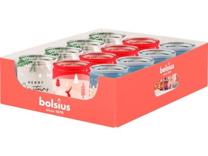 Sviečka Bolsius Starlight, 82x68 mm, 3 druhy vôní, v skle, bal. 12 ks
