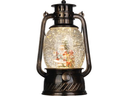 Lampáš MagicHome Vianoce, santa, plast, čierny, 1xLED teplá biela, 12x10x20.5 cm, 3xAA