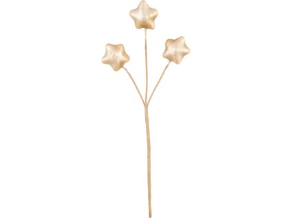 Vetvička MagicHome Vianoce, hviezdy, zlatá, 8,5 cm