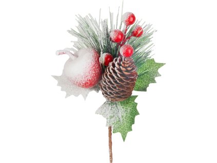 Vetvička MagicHome Vianoce, zasnežená, 17 cm