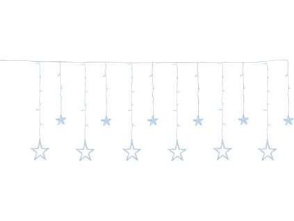 Reťaz MagicHome Vianoce Curtain, 138x LED studená biela, s hviezdami, 230V, 8 funkcií, osvetlenie, L-220x60/90 cm