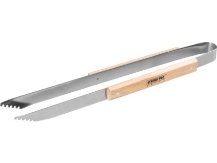 Kliešte Strend Pro Grill, BBQ, pre gril, nerezový, 45cm, drevená rúčka