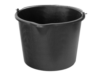 Vedro ReCycled® 20 lit, stavebné s výlevkou, plast, čierne