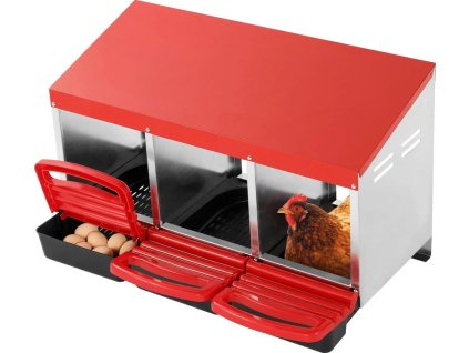 Hniezdo Strend Pro, znáškové, pre hydinu, 3 komorové, kovové, 79,6x47,5x52,5 cm, pre 3 nosnice