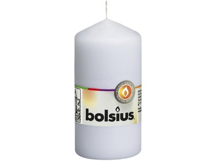 Sviečka Bolsius Pillar valcová, Vianoce, 120/60 mm, biela