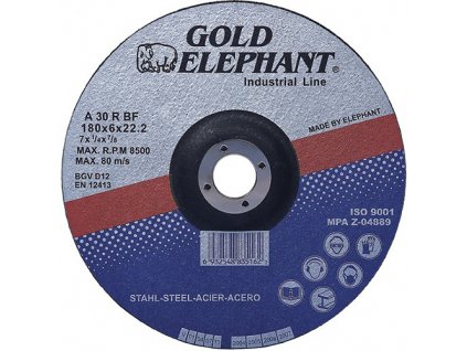 Kotúč Gold Elephant 27A T27 180x6,0x22,2 mm, brúsny na kov