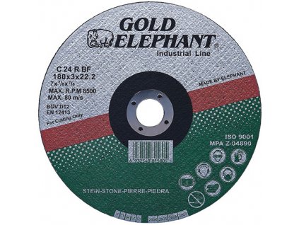 Kotúč Gold Elephant 42C T42 115x2,5x22,2 mm, rezný na kameň